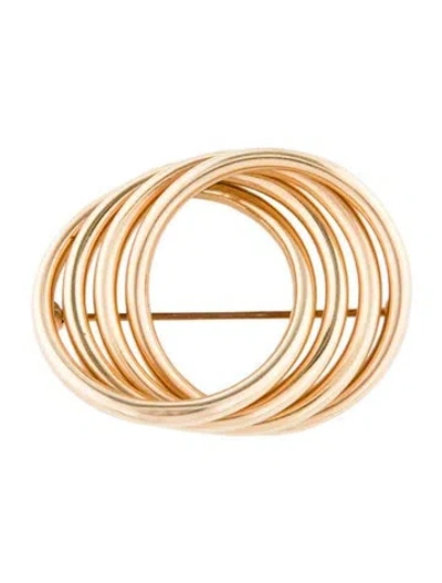 Pre-owned Brooch 14k Circle Interlocking  In Multi