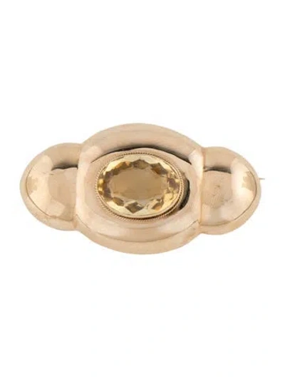 Pre-owned Brooch 14k Citrine  In Multi