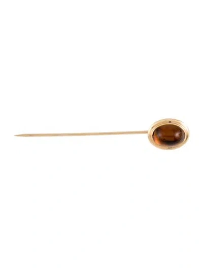 Pre-owned Brooch 14k Citrine Stick Pin In Multi