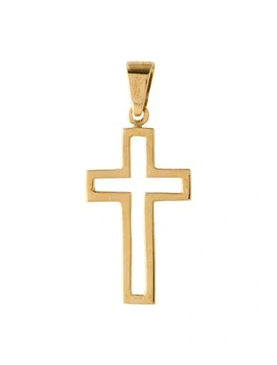 Pre-owned Brooch 14k Cut-out Cross Pendant In Multi