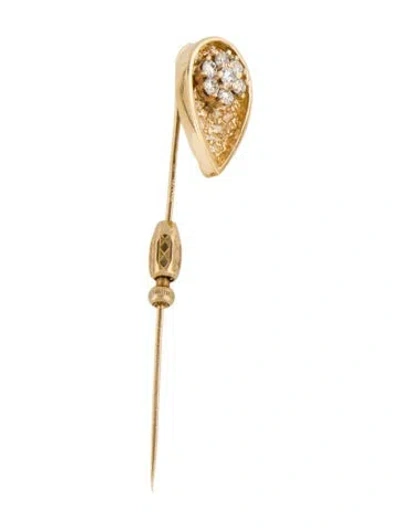 Pre-owned Brooch 14k Diamond Pin In Multi
