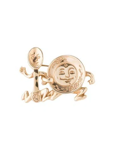 Pre-owned Brooch 14k Dish & Spoon  In Multi