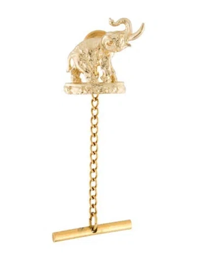Pre-owned Brooch 14k Elephant Tie Tac In Multi