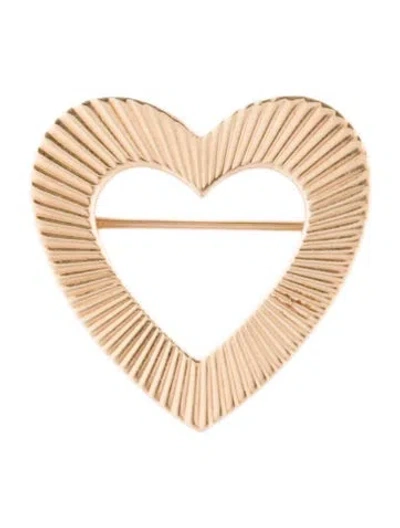 Pre-owned Brooch 14k Heart  In Multi