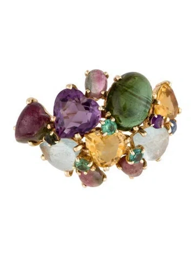 Pre-owned Brooch 14k Multistone