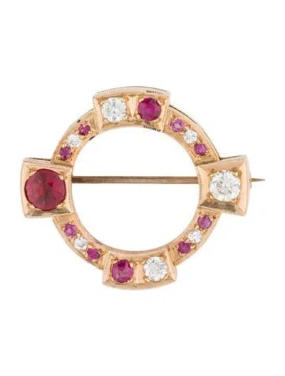 Pre-owned Brooch 14k Multistone