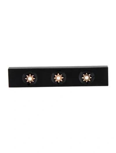 Pre-owned Brooch 14k Pearl & Onyx Pin  In Multi