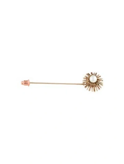 Pre-owned Brooch 14k Pearl Pin  In Multi