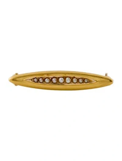 Pre-owned Brooch 14k Pearl Pin  In Multi