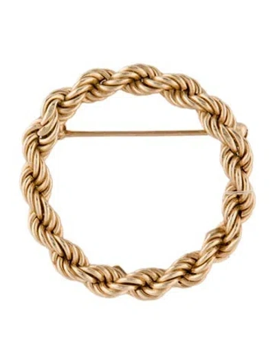 Pre-owned Brooch 14k Rope Circle  In Multi