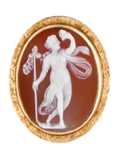 Pre-owned Brooch 14k Sardonyx Cameo  In Multi