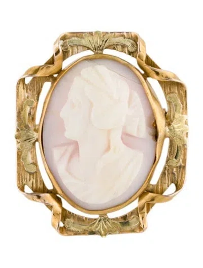 Pre-owned Brooch 14k Shell  In Multi