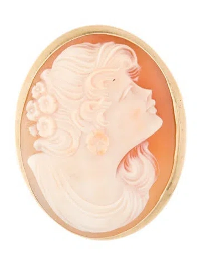 Pre-owned Brooch 14k Shell Cameo  In Multi