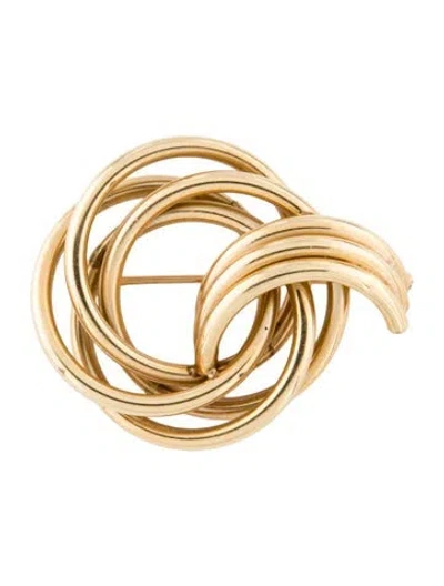 Pre-owned Brooch 14k Tubular Love Knot  In Multi