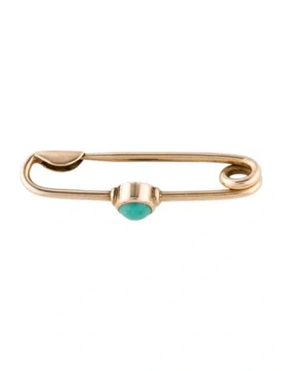 Pre-owned Brooch 14k Turquoise  In Multi