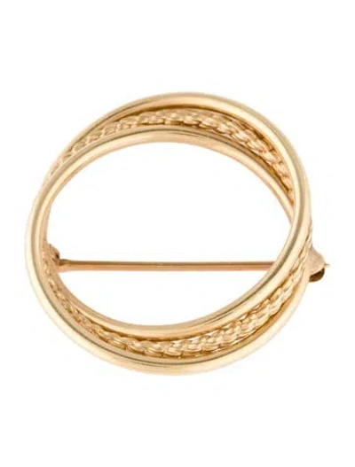 Pre-owned Brooch 14k Twisted Circle  In Multi