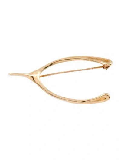Pre-owned Brooch 14k Wishbone Pendant In Multi