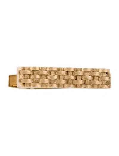 Pre-owned Brooch 14k Woven Textured Tie Clip In Multi