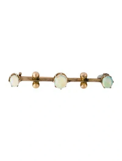 Pre-owned Brooch 15k Opal Bead  In Multi