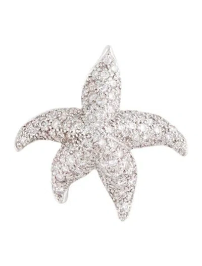 Pre-owned Brooch 18k 1.23ctw Diamond Starfish  In Multi