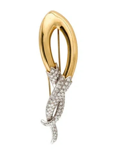 Pre-owned Brooch 18k 1.44ctw Diamond Pin  In Multi