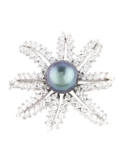 Pre-owned Brooch 18k 1.62ctw Diamond Flower  In Multi