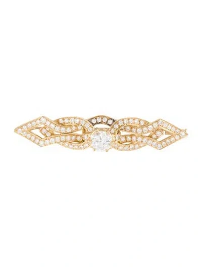 Pre-owned Brooch 18k 3.54ctw Diamond Pin  In Multi