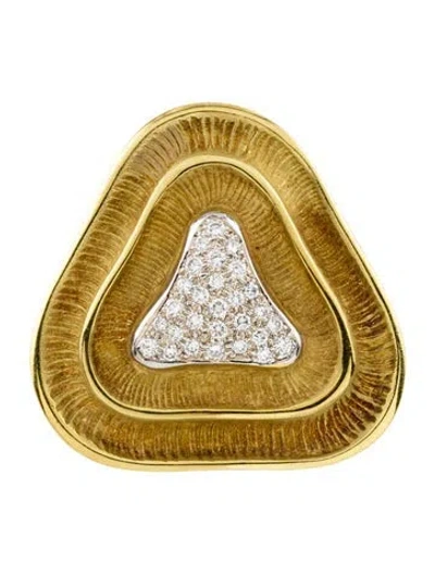 Pre-owned Brooch 18k Diamond  In Multi