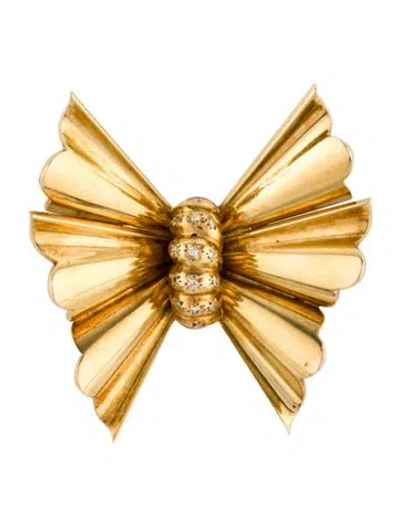 Pre-owned Brooch 18k Diamond Butterfly  In Multi