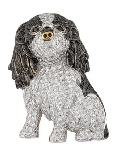 Pre-owned Brooch 18k Diamond Dog  In Multi
