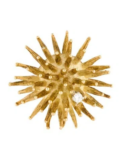 Pre-owned Brooch 18k Diamond Spray  Pin In Multi