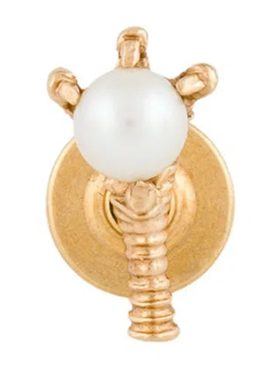 Pre-owned Brooch 18k Pearl Bird's Foot Pin In Multi