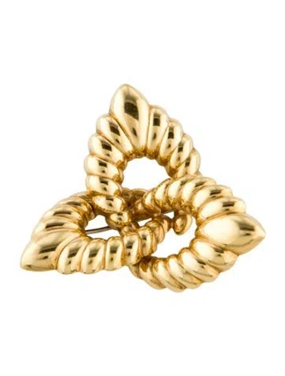 Pre-owned Brooch 18k Scalloped Trinity  In Multi