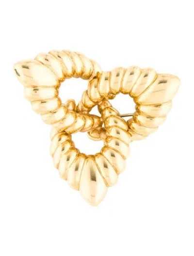 Pre-owned Brooch 18k Scalloped Trinity Convertible  In Multi