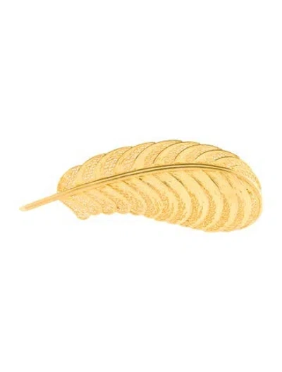 Pre-owned Brooch 19k Feather  In Multi