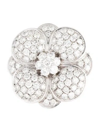 Pre-owned Brooch 6.26ctw Diamond Flower  Pin In Multi
