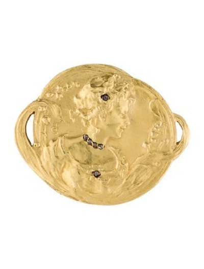 Pre-owned Brooch Antique 18k Diamond  In Multi
