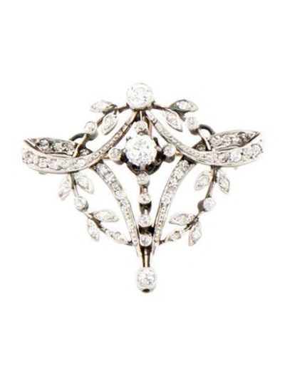Pre-owned Brooch Antique Diamond Pin  In Multi