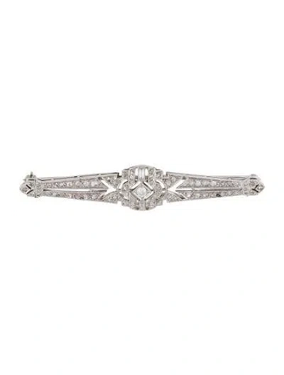 Pre-owned Brooch Art Deco Diamond Dress Pin In Multi