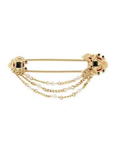 Pre-owned Brooch Bead & Enamel Safety Pin In Multi