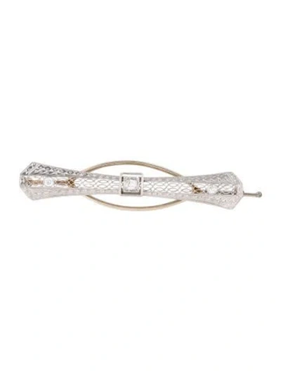 Pre-owned Brooch Diamond Dress Pin In Multi