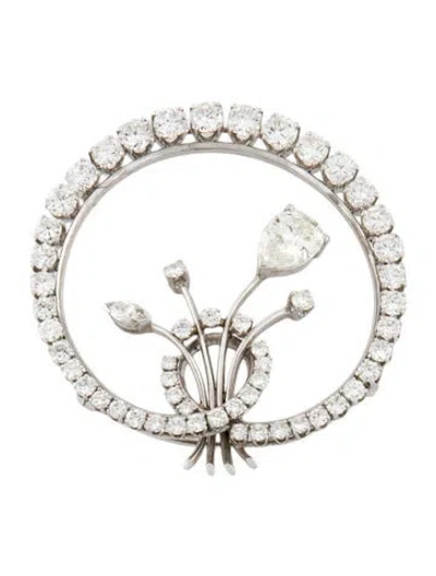 Pre-owned Brooch Platinum 5.91ctw Diamond Pendant  In Multi