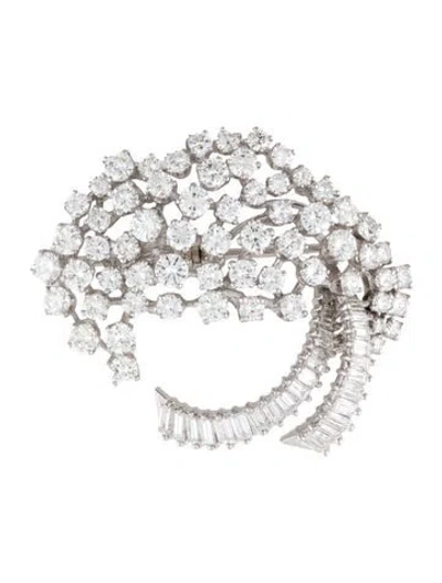 Pre-owned Brooch Platinum 6.24ctw Diamond  In Multi