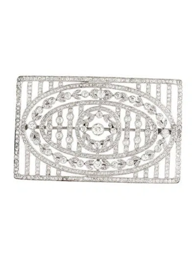 Pre-owned Brooch Platinum Diamond Art Deco  In Multi