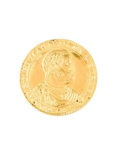 Pre-owned Brooch Torrini 24k Coin Pin  In Multi