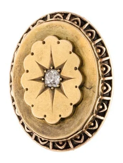 Pre-owned Brooch Victorian 14k Diamond Pin  In Multi