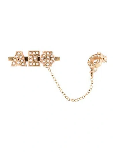 Pre-owned Brooch Vintage 10k Pearl  In Multi