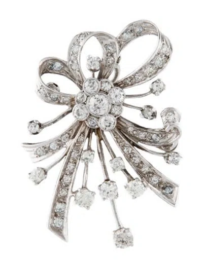 Pre-owned Brooch Vintage 14k 3.30ctw Diamond Pendant & Pin  In Multi