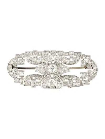 Pre-owned Brooch Vintage 14k 3.61ctw Diamond  Pin In Multi