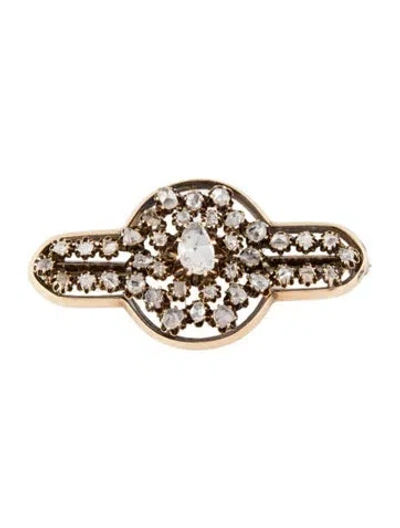 Pre-owned Brooch Vintage 14k Diamond  Pin In Multi